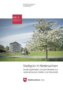 Titelseite der Broschüre: Stadtgrün in Niedersachsen